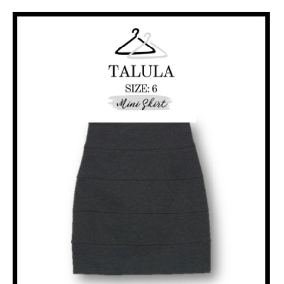 TALULA Mini Skirt - Size 6, Dark Grey - Picture 1 of 4